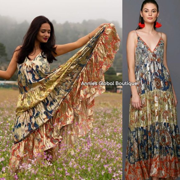 RARE NWT ANTHROPOLOGIE Verb Echo Tiered Maxi Dress - Picture 4 of 16